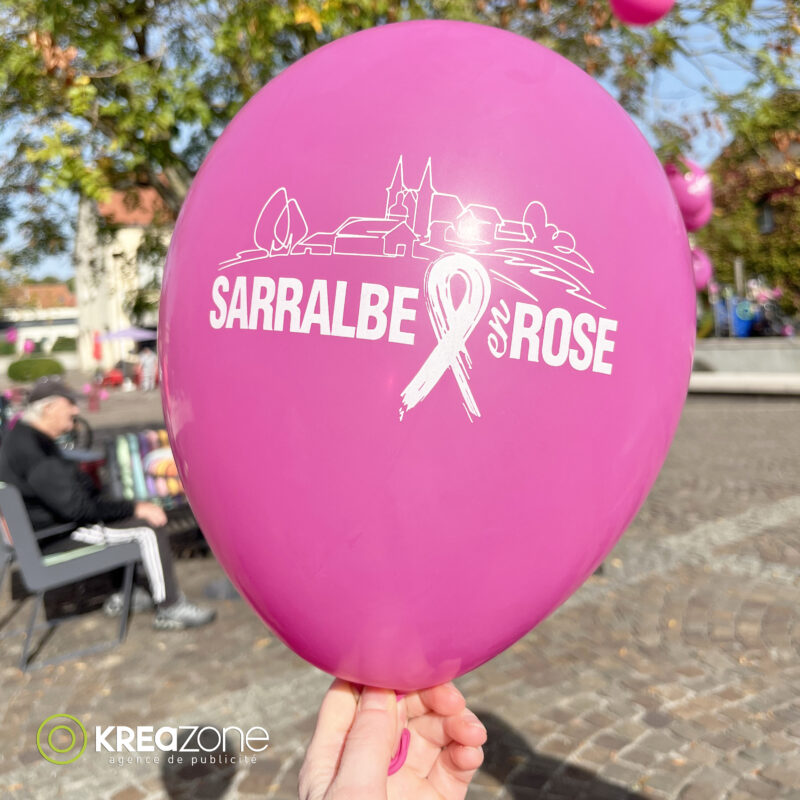 Ballon imprimé Sarralbe en Rose